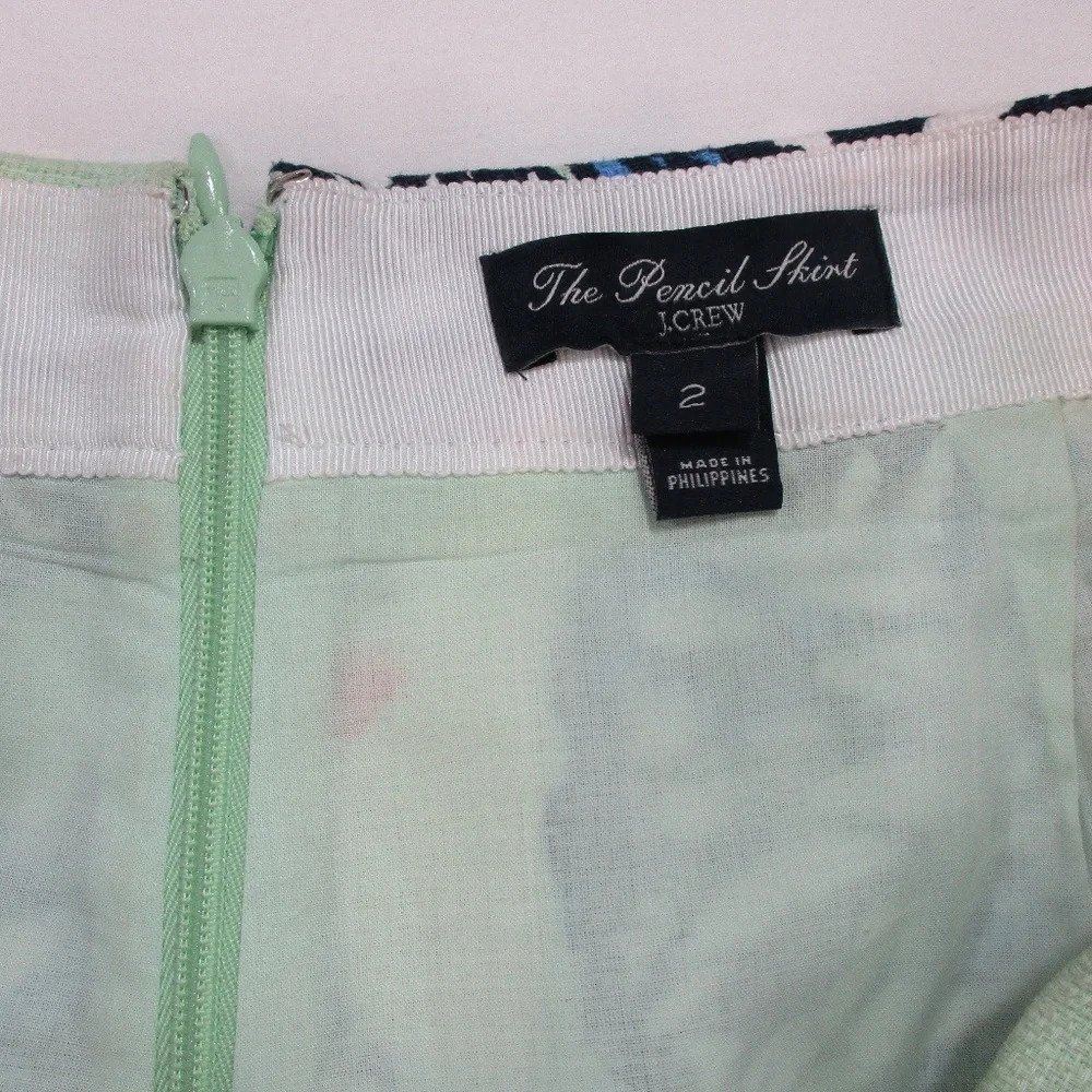 J. CREW The Pencil Skirt Floral Basketweave Size 2 - Picture 7 of 8